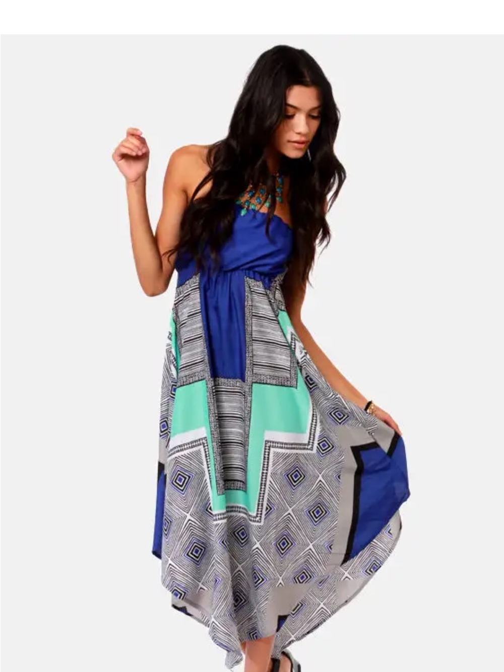 Roxy Floating By Strapless Scarf Maxi Dress
